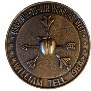 USAF Belt Buckle Air-To-Air Weapons Meet William Tell 1984 3"
